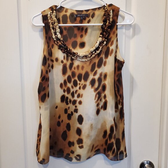 Anne Klein Sheer Leopard Top – M - Picture 1 of 7
